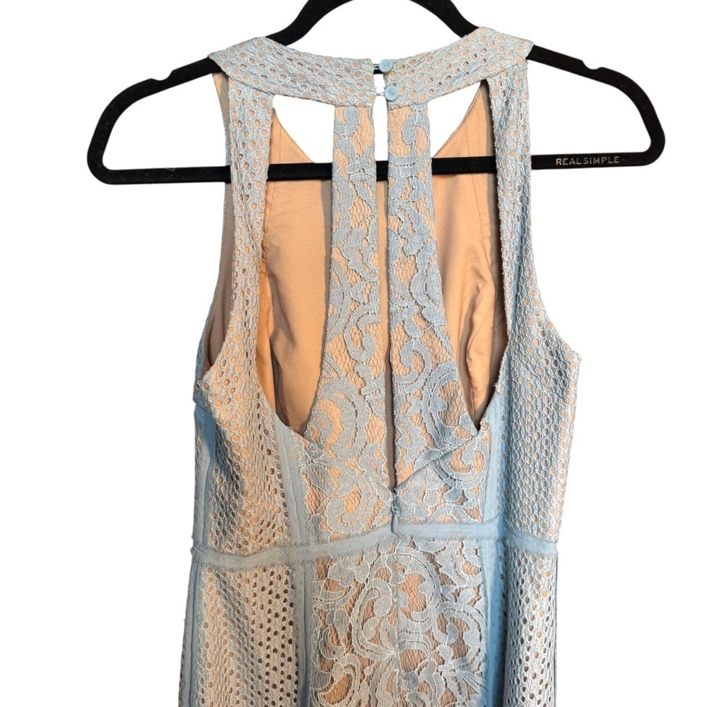 NWT! BCBG ARIELLA Lace Halter Dress Gown Light Blue | Women’s Size 4 - Picture 8 of 15
